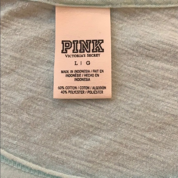 Victoria’s Secret Pink Bling Teal Tee-Large - Picture 3 of 7